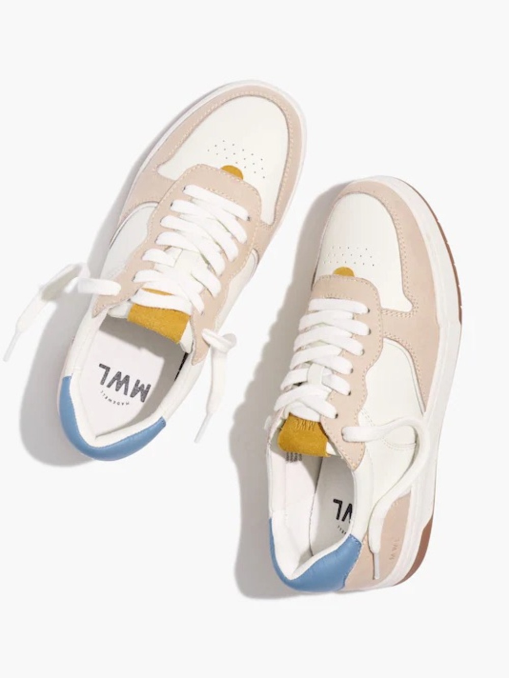 Madewell MWL Court Sneakers Colorblock Leather Suede Sweet Dahlia Worn Once!